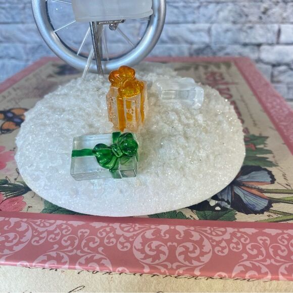 Vintage Glass Ceramic Snowman Riding Unicycle Light Up Christmasm Holiday Decor - Picture 6 of 9